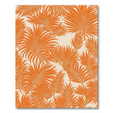 Vibrant Orange Palm Frond Area Rug