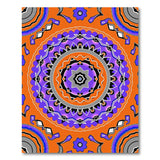 Vibrant Orange Purple Mandala Geometric Rug