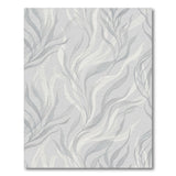 Grey Flowing Leaves Washable Area Rug