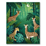 Jungle Giraffes Leopard Kids Area Rug