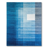 Blue Layered Geometric Abstract Area Rug
