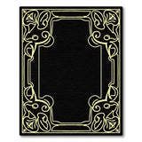 Ornate Black Area Rug with Gold Art Nouveau Border