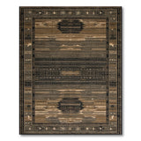 Brown Tan Southwestern Tribal Stripe Rug