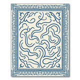Ornate Blue Swirl Persian Area Rug