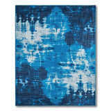 Abstract Navy Teal Area Rug