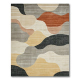 Multi-color and Patterns Abstract Wave Multi-Color Area Rug