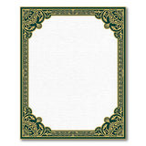 Ornate Green Gold Persian Border Area Rug