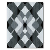 Black and White Monochrome Geometric Diamond Area Rug