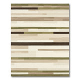 Modern Geometric Green Stripe Area Rug