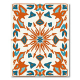 Orange Teal Geometric Starburst Area Rug
