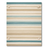 Blue Teal Striped Seashell Coastal Area Rug