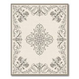Beige and Neutral Ornate Beige Medallion Persian Area Rug