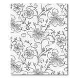 Grey Grey Floral Line Art Area Rug