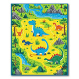 Multi-color and Patterns Dinosaur Adventure Play Rug
