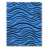 Electric Blue Zebra Stripe Area Rug