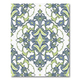 Teal Green Ornate Floral Damask Area Rug