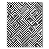 Black White Geometric Maze Labyrinth Rug