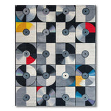 Retro CD Disc Mosaic Geometric Area Rug