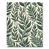 Elegant Green Leaf Vine Pattern Area Rug