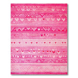 Pink Tribal Hearts Area Rug