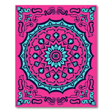 Traditional Persian Vibrant Pink Teal Mandala Area Rug