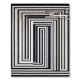 Geometric Nested Frames Black White Area Rug