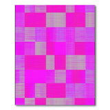 Pink Vibrant Pink Geometric Patchwork Area Rug