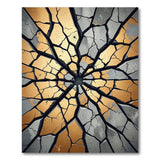 Gold Fracture Cracked Grey Area Rug