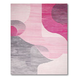 Pink Geometric Abstract Pink Area Rug