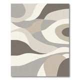 ODIKA Washable Abstract Wave Rug - Modern Neutral Low Pile Area Rug, Non-Slip & Pet Friendly