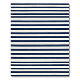 Coastal Beach Blue and Teal Navy and White Striped Coastal Area Rug
