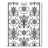 Intricate Black White Floral Swirl Area Rug
