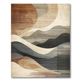 Abstract Mountain Waves Area Rug in Brown Tan