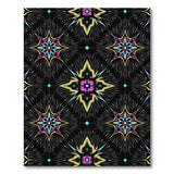 Vibrant Neon Starburst Mandala Area Rug