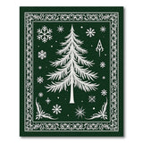 Emerald Green Christmas Trees Snowflakes Area Rug