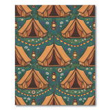 Teal Camping Tents Area Rug