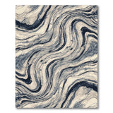 Navy Marble Swirl Area Rug