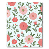 Vintage Pink Rose Daisy Floral Area Rug