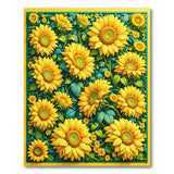Yellow Vibrant Sunflower Field Area Rug
