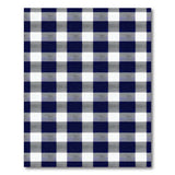 Distressed Navy Blue Gingham Plaid Area Rug