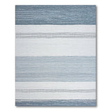 Navy Blue Horizontal Striped Woven Area Rug