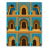 Teal Moroccan Arched Facade Rug