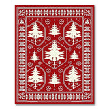 Red Christmas Tree Silhouette Area Rug