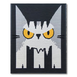 Pixelated Ghost Cat Face Rug