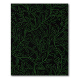 Emerald Vine Leaf Area Rug on Black