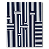Abstract Black White Geometric Line Rug
