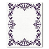 Purple Purple Ornate Floral Frame Area Rug