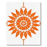 Orange Vibrant Orange Sunburst Geometric Area Rug