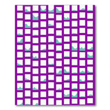 Purple Grid Teal Wave Geometric Area Rug