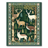 Emerald Forest Deer Tapestry Rug